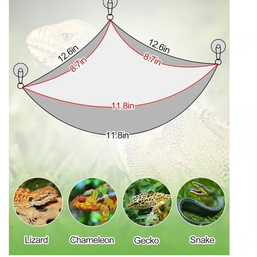 Reptile Double Hammock Lounger swing hanging Bearded Dragon Gecko Chameleon